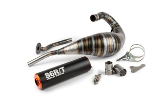 Pakoputkisto Stage6 80 - 90cc CNC oranssi / musta HM-Moto / Vent / Beta RR