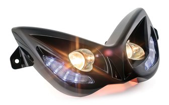 Kaksoisajovalo STR8 EVO 2 sinistä LEDiä Yamaha Aerox musta