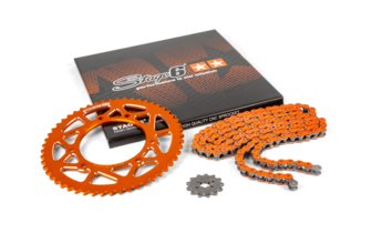 Ketjusarja 13x53 - 420 Stage6 alumiini CNC oranssi Derbi DRD Pro