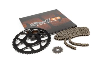 Ketjusarja 13x53 - 420 Stage6 alumiini CNC musta Peugeot / Rieju