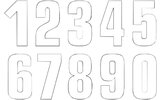 Number Sticker x3 Blackbird #3 16X7.5cm white