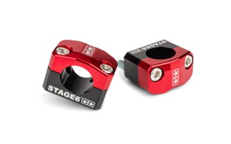 Ohjaustangon kiinnikkeet / puristimet Stage6 28,6 mm punainen