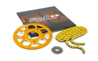 Ketjusarja 13x53 - 420 Stage6 alumiini CNC keltainen Peugeot / Rieju
