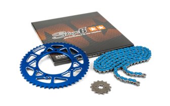 Ketjusarja 13x53 - 420 Stage6 alumiini CNC sininen Derbi Senda X-treme