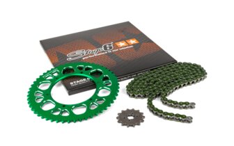Ketjusarja 14x53 - 420 Stage6 alumiini CNC vihreä Aprilia SX 50