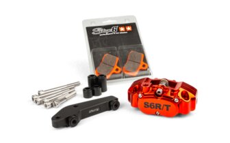 4-mäntäinen jarrusatula adapterilla Brembo Stage6 R/T oranssi