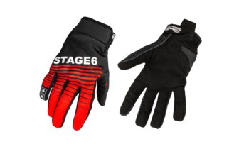 Moottoripyörän käsineet Stage6 Street Pure Red / Black