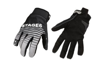 Moottoripyörän käsineet Stage6 Street Pure Black / Harmaa