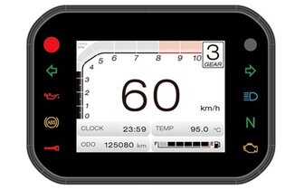 Nopeusmittari Koso RX-3S TFT-näytöllä, 15 000 rpm asti