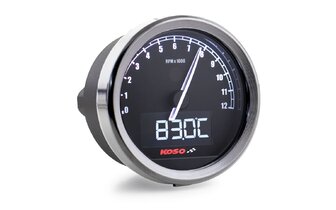 Kierroslukumittari Koso D60 TNT-05 jopa 12 000 rpm musta/kromi