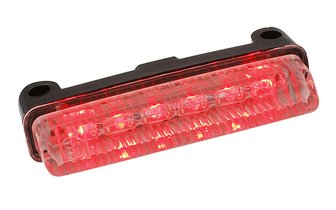 LED-takavalo STR8 yleismallinen läpinäkyvä / punainen LED