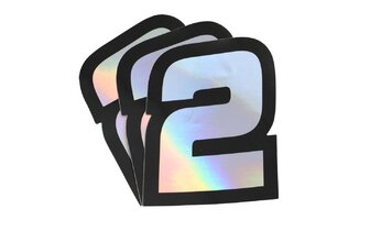 Levyn numero 2 Doppler-hologrammit 10x7,5cm (x3)