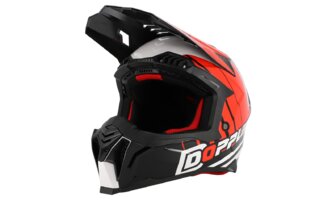 Motocross-kypärä Doppler musta / valkoinen / punainen