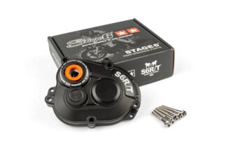 Vaihdelaatikon suojus Stage6 R/T MK2 Piaggio titaanipulteilla musta