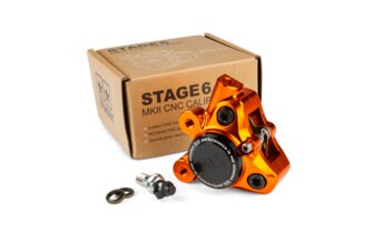 Etujarrusatula CNC alu Stage6 Minarelli / Piaggio / Peugeot oranssi