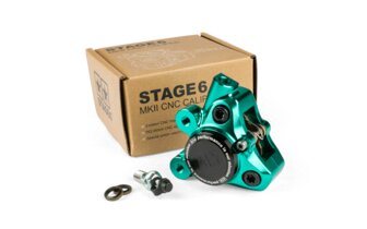 Etujarrusatula CNC alu Stage6 Minarelli / Piaggio / Peugeot turkoosi