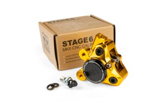 Etujarrusatula CNC alu Stage6 Minarelli / Piaggio / Peugeot kultaa
