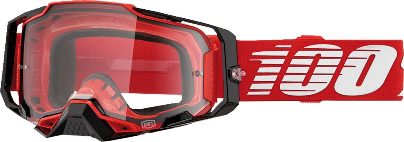 100% Armega Red Clear Motocross-lasit