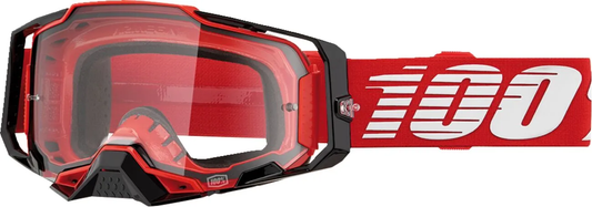 100% Armega Red Clear Motocross-lasit