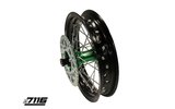 Rear Wheel alu 1.85x12" - CNC hub green w/ disc + sprocket YCF Factory Pitbike