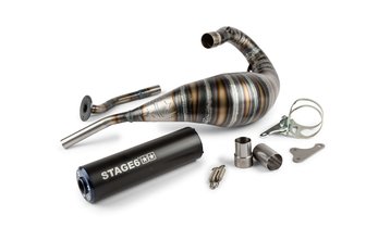 Pakoputkisto Stage6 80 - 90cc CNC sininen / musta HM-Moto / Vent / Beta RR