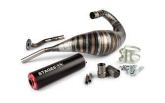 Pakoputkisto Stage6 80 - 90cc CNC punainen / musta HM-Moto / Vent / Beta RR