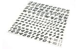 Sticker sheet italic and gothic