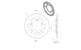 Rear Sprocket 60 teeth Grimeca 98mm Peugeot 103
