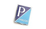 Badge horn cover (clip) 37x46mm blue / chrome