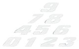 Racing Number Sticker "2" white/chrome