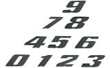 Racing Number Sticker "4" black/chrome