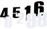 Race Number Sticker black 12 cm # 6
