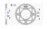 Rear Sprocket Afam aluminium 46 teeth KTM Freeride