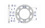 Rear Sprocket Afam aluminium self-cleaning 46 teeth KX 65