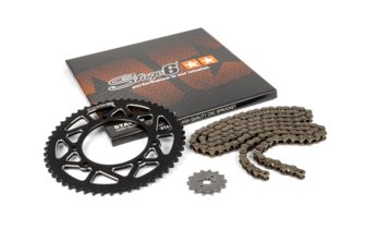 Ketjusarja 14x53 - 420 Stage6 CNC alumiini musta Derbi DRD Pro