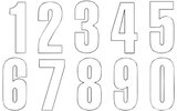 Number Sticker x3 Blackbird #1 13X7cm white