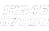 Number Sticker x3 Blackbird #8 20X25cm white