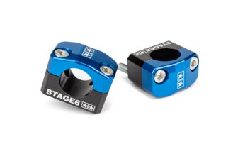 Ohjaustangon kiinnikkeet / puristimet Stage6 28,6 mm sininen