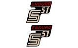 Sticker (x2) S51 Enduro black / red Simson