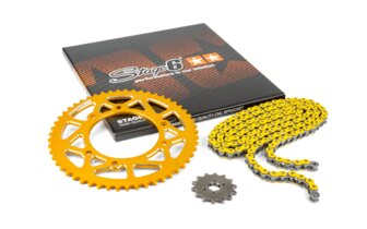 Ketjusarja 13x53 - 420 Stage6 alumiini CNC keltainen Derbi DRD Pro