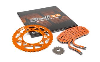 Ketjusarja 13x53 - 420 Stage6 alumiini CNC oranssi Derbi Senda X-treme