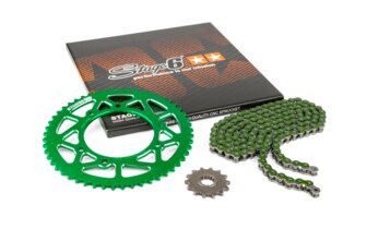 Ketjusarja 14x53 - 420 Stage6 alumiini CNC vihreä Rieju MRT