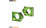 Chain Tensioners / Axle Blocks RFX Pro green KX / KXF