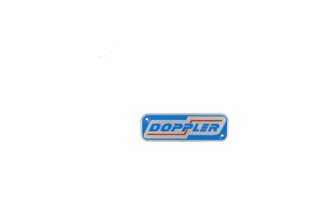 Doppler-logolevy pakoputkelle ER1/S3R 120x40mm