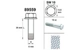 Engine Bolt wrench size 10 M6x35 silver (x10)