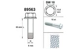 Engine Bolt wrench size 10 M6x45 silver (x10)