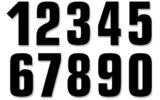 Number Stickers Blackbird #0-9 16x7cm black
