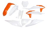 Plastic Kit + fork guards KTM SX 125 2019-2022 orange / white