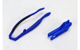 Chain Guide / Swingarm Slider Set Yamaha YZ 125 / 250 2009-2014 blue UFO