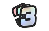 Sticker number 3 hologram Doppler 10x7,5cm (x3)